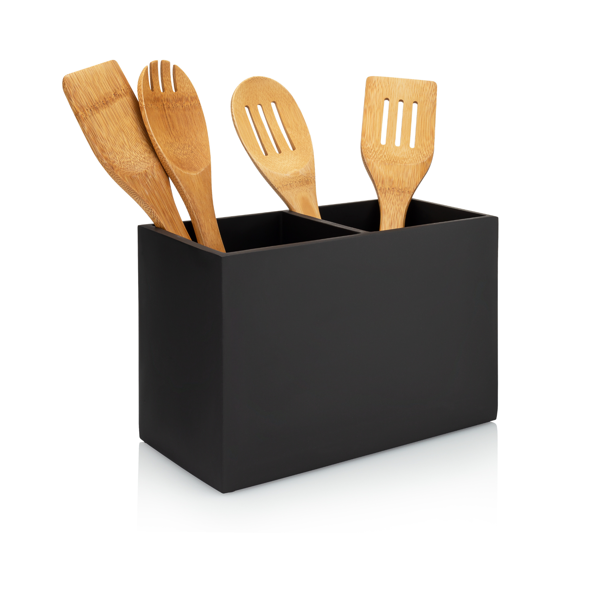 Two-Piece Ceramic Utensil Holder with Drainer