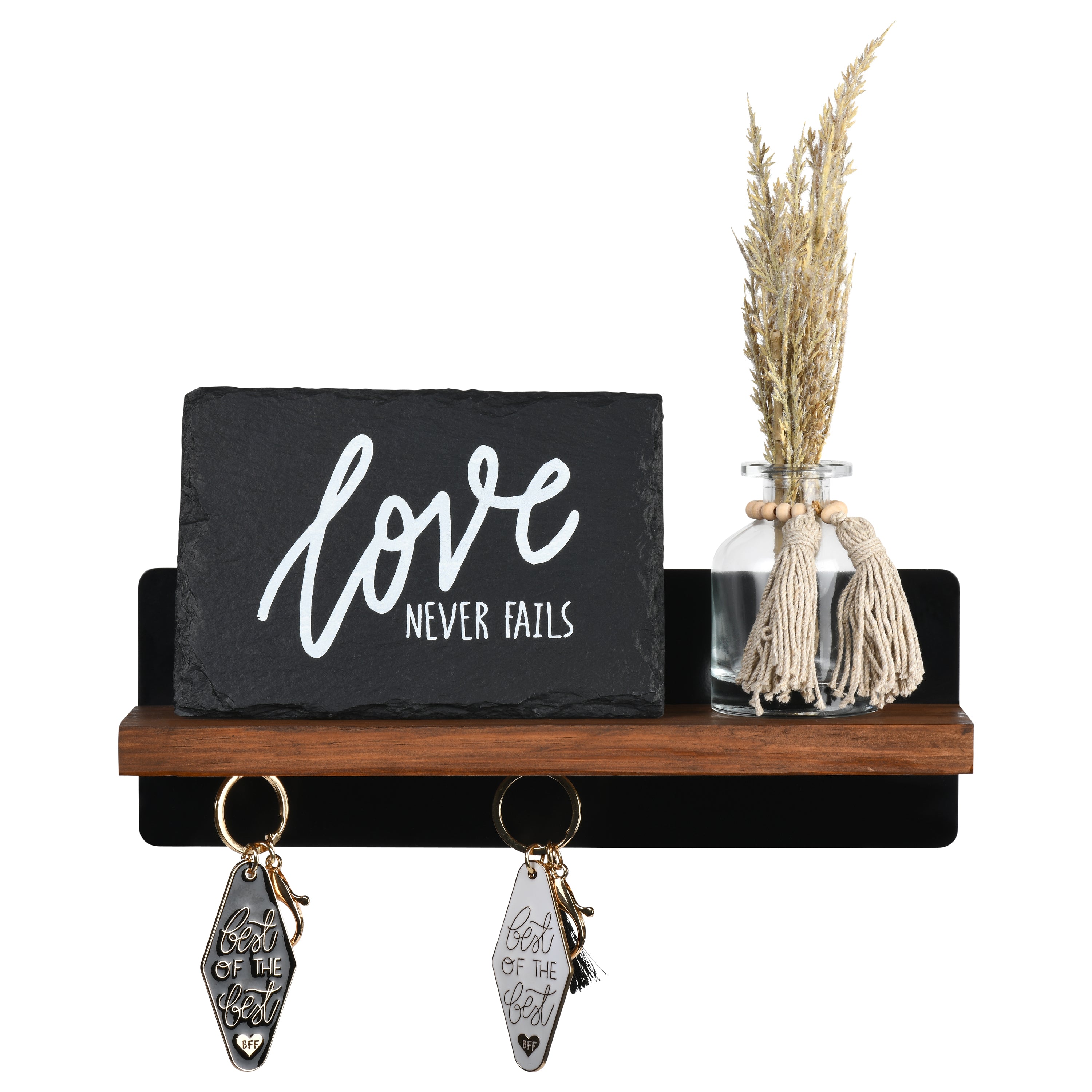 Key Container Entryway Essentra Home Modern Entryway Key Holder Made of Solid Wood and 14-Gau