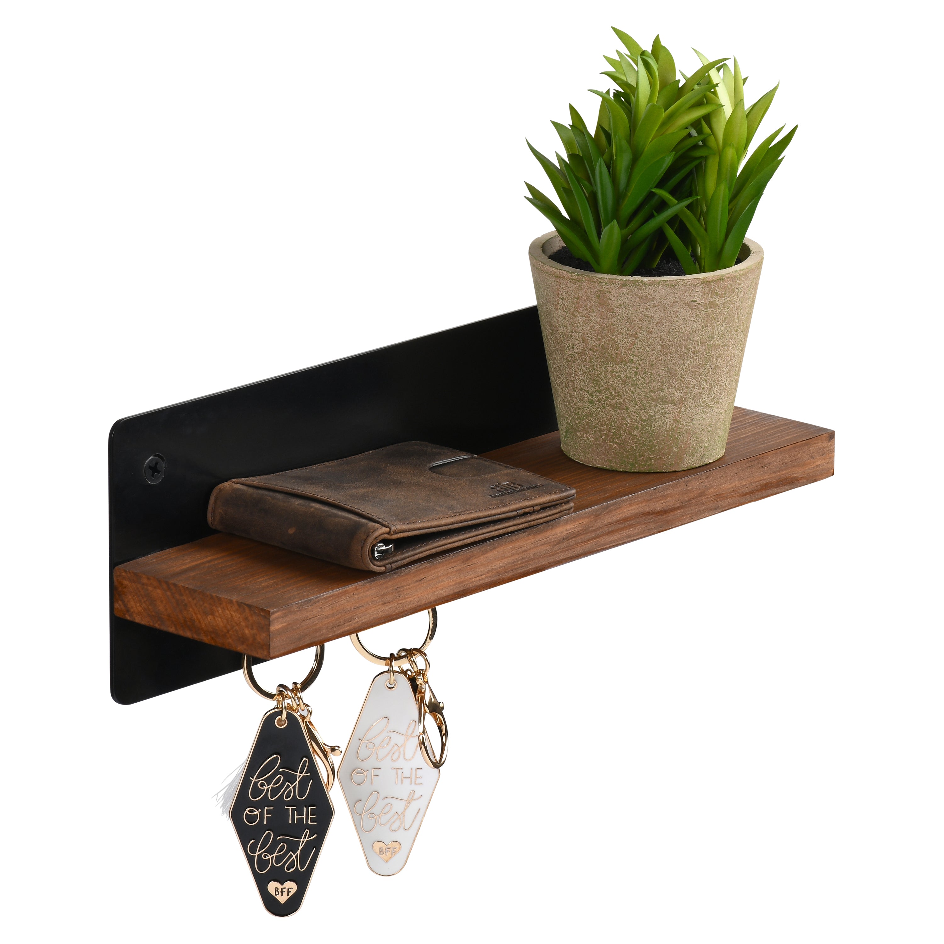 Key Container Entryway Essentra Home Modern Entryway Key Holder Made of Solid Wood and 14-Gau