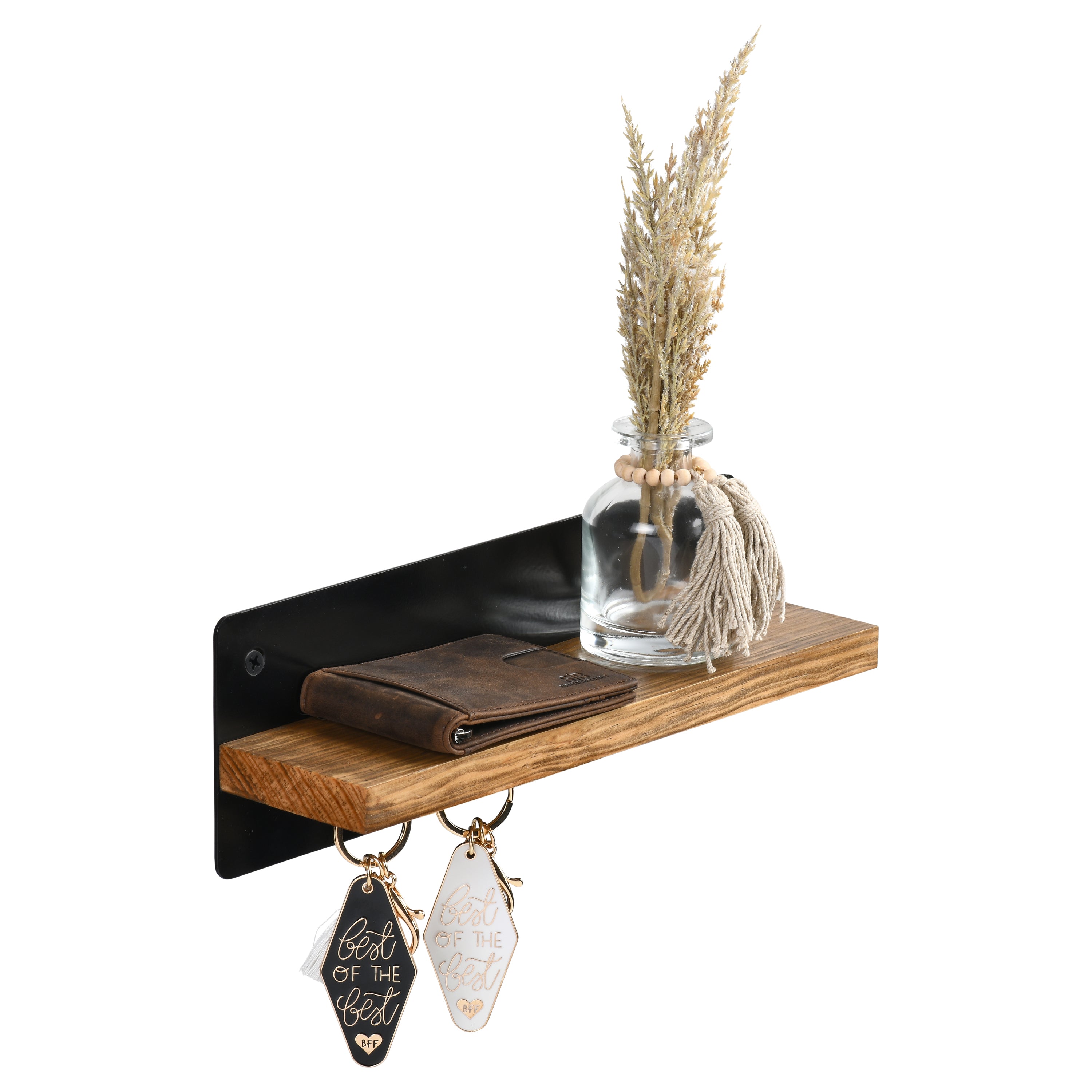 Key Container Entryway Essentra Home Modern Entryway Key Holder Made of Solid Wood and 14-Gau