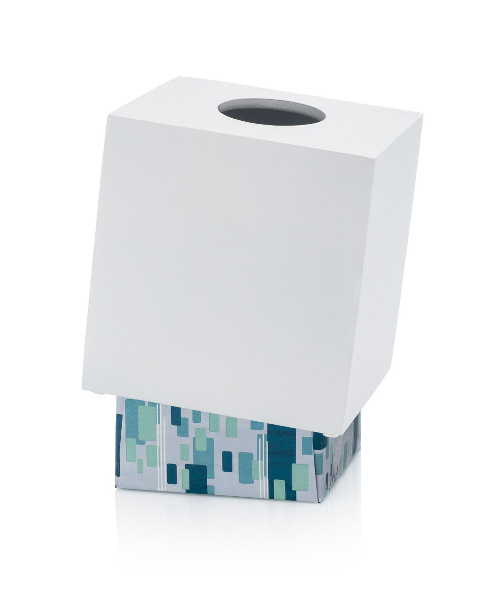 Multicolor Square Box Matte White Square Tissue Box Cover and Multicolor Wall Hooks Bundle ...