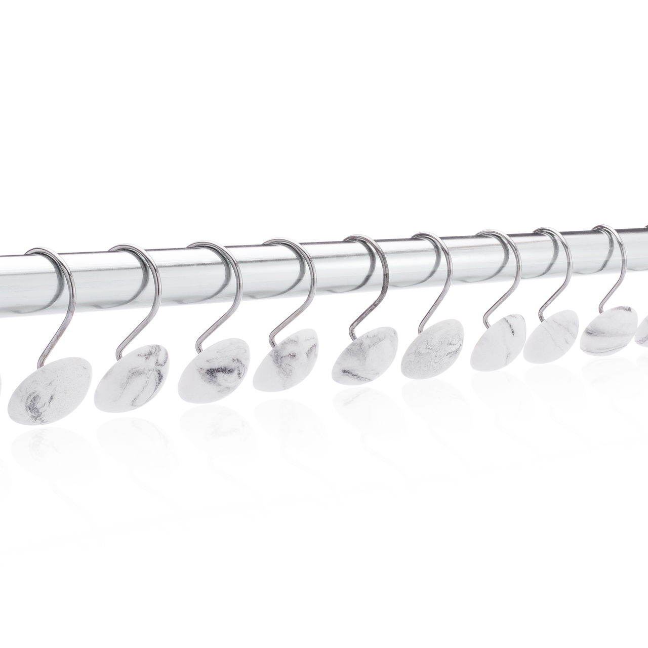  Essentra Home White 12-Piece Shower Curtain Hook Set Features  Rust Free Chrome Hook, Blanc Collection : Home & Kitchen