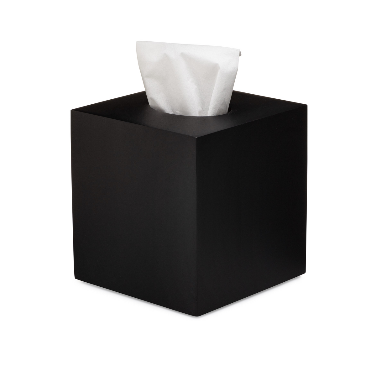 Matte Black Collection Square Tissue Box Cover Essentra Home
