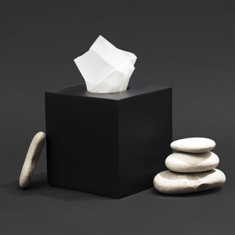 Focus Hospitality Black Gloss Ceramic Square Tissue Box Cover